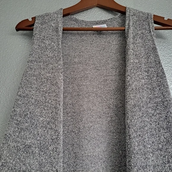 Marled Grey Knit Open Vest  Size M - Picture 7 of 11